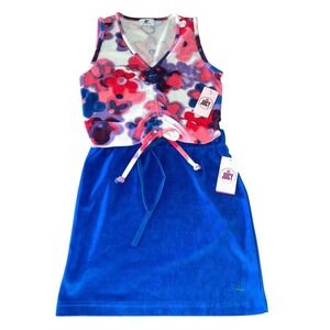 Juicy Couture Terry Cloth Floral Crop Tank Mini Skirt Set NWT